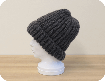 イギリスゴム編みの帽子