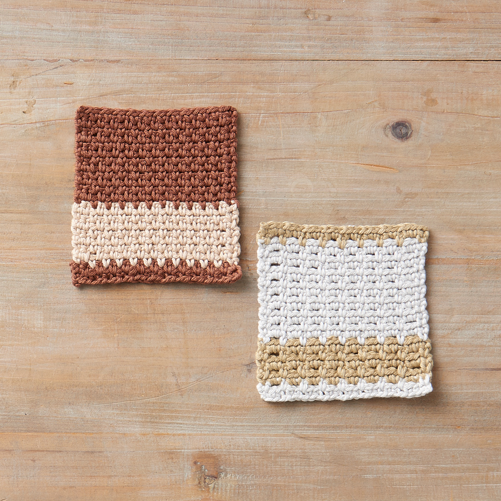 はじめてのかぎ針編み　コットン糸で編む 模様編みのコースター