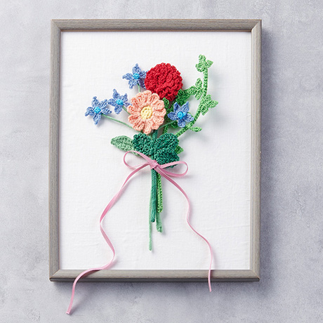 ニットフラワーの花束