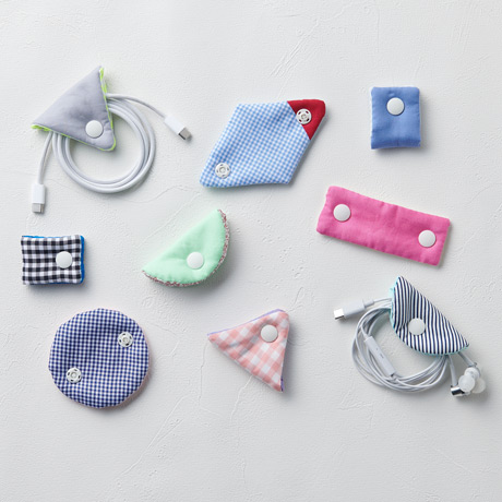 手縫いで作る コードホルダー(まる・さんかく・しかく)