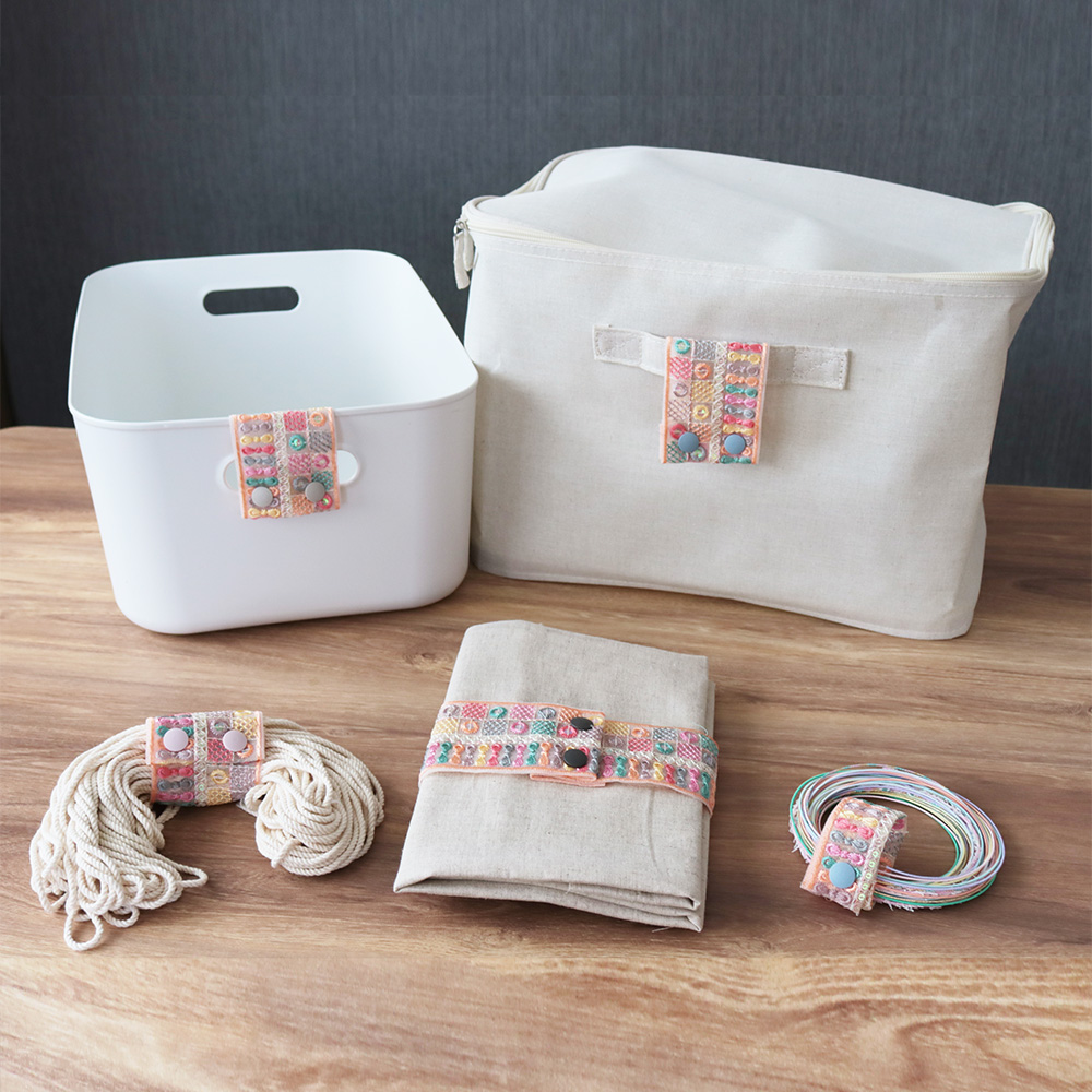 インド刺繍リボンで作る　 縫わない 簡単！おまとめリボン